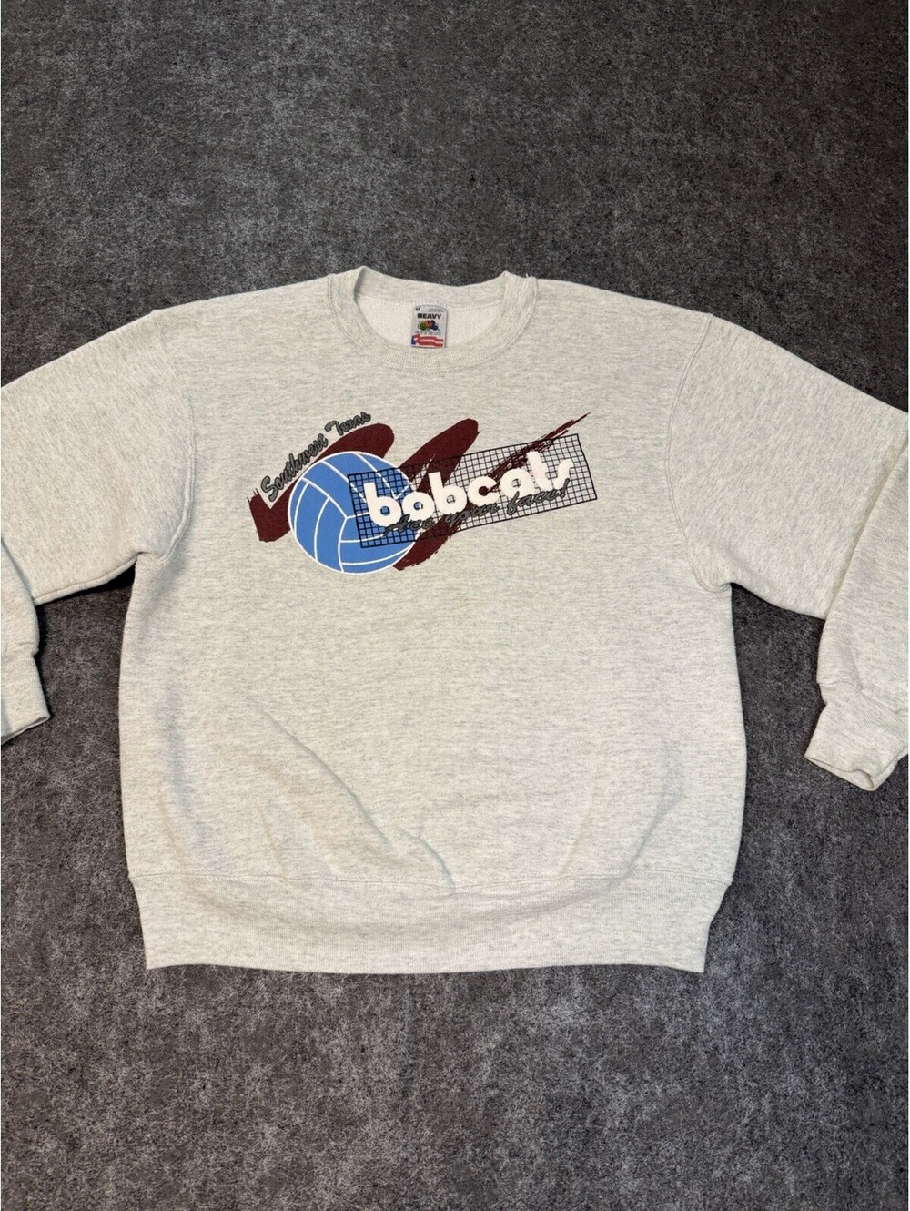 Vintage Fruit of the Loom Southwest Texas State Bobcats Volleyball Sweatshirt M